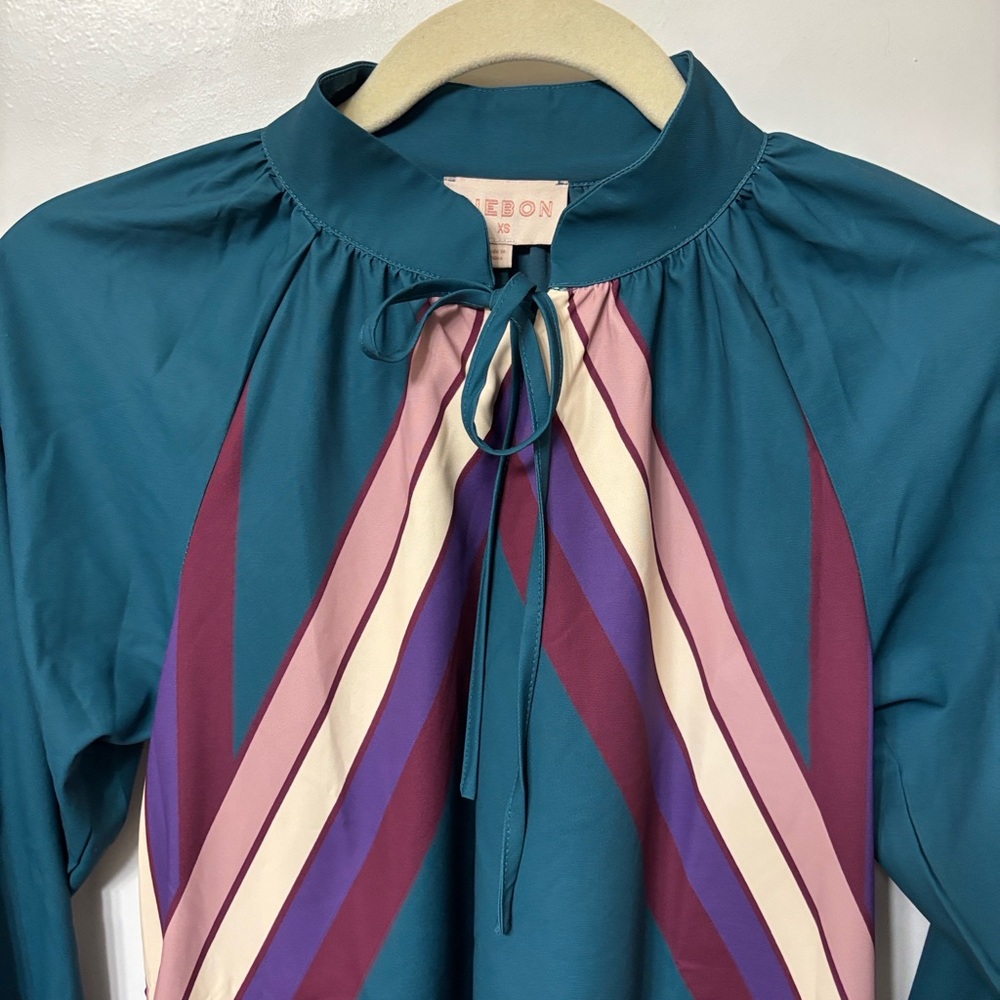 Elegant Teal Long Sleeve Dress
